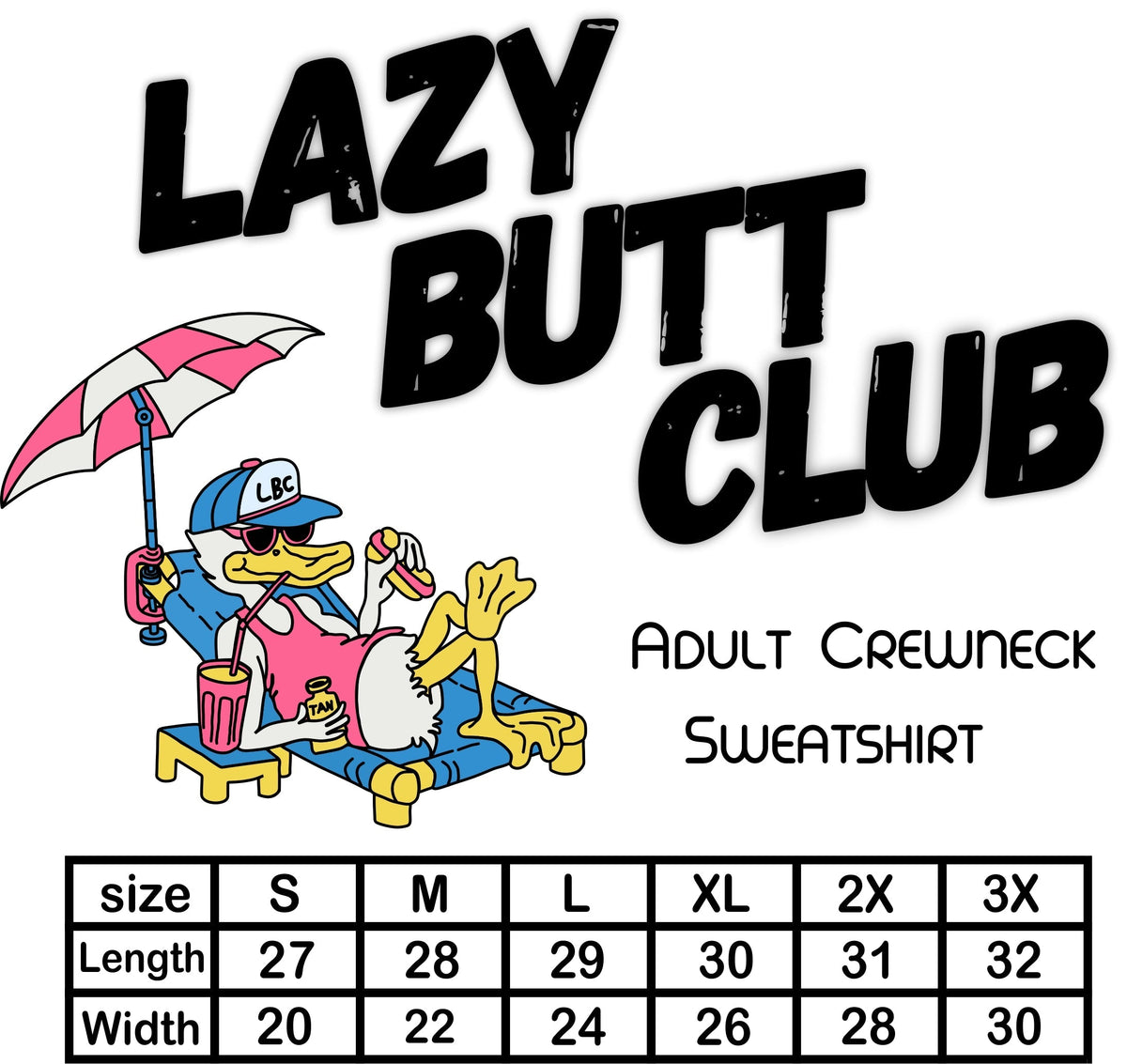 Lazy Butt Club Camping Van Life Crewneck Sweatshirt Lazy Butt Club
