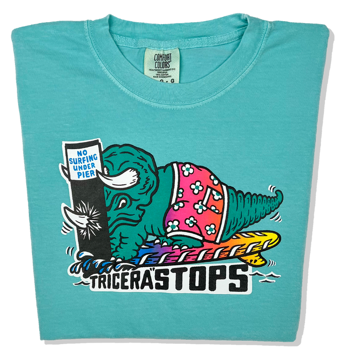 Surfing Dino TriceraSTOPS Triceratops Dinosaur 