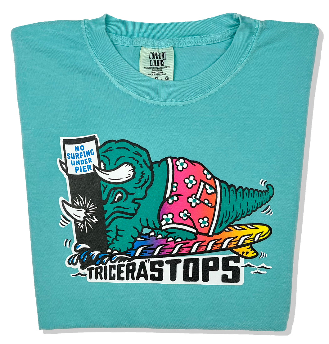 Surfing Dino TriceraSTOPS Triceratops Dinosaur 