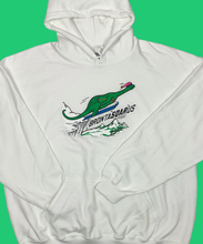 Load image into Gallery viewer, Skiing Bronta&quot;SOAR&quot;us Brontosaurus Dino sweatshirt Dinosaur  Hoodie