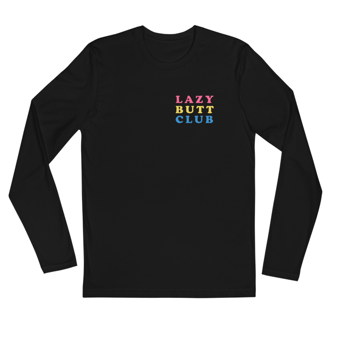 Lazy Butt Club, Long-sleeve, t-shirt (Front & Back)