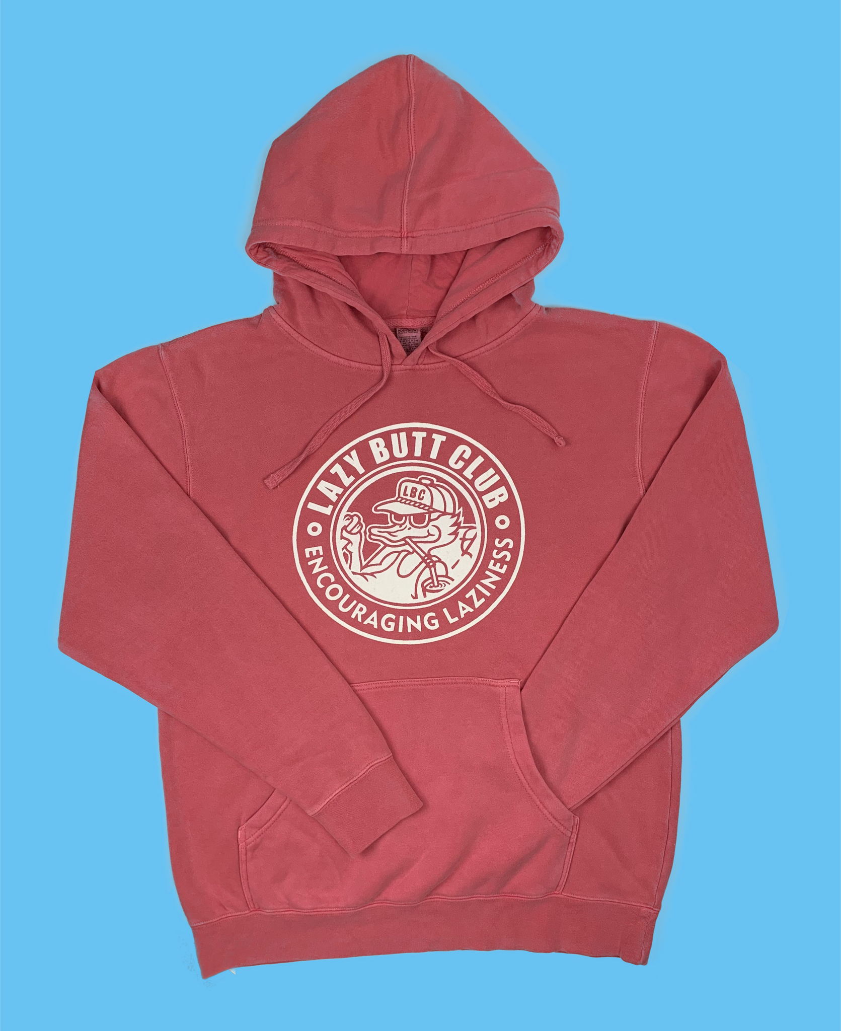 Pigment dyed” Hoodie sweatshirt circle design – LAZY BUTT CLUB